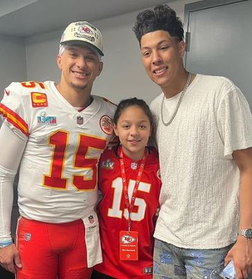 Mia Randall with her brothers Patrick Mahomes and Jackson Mahomes